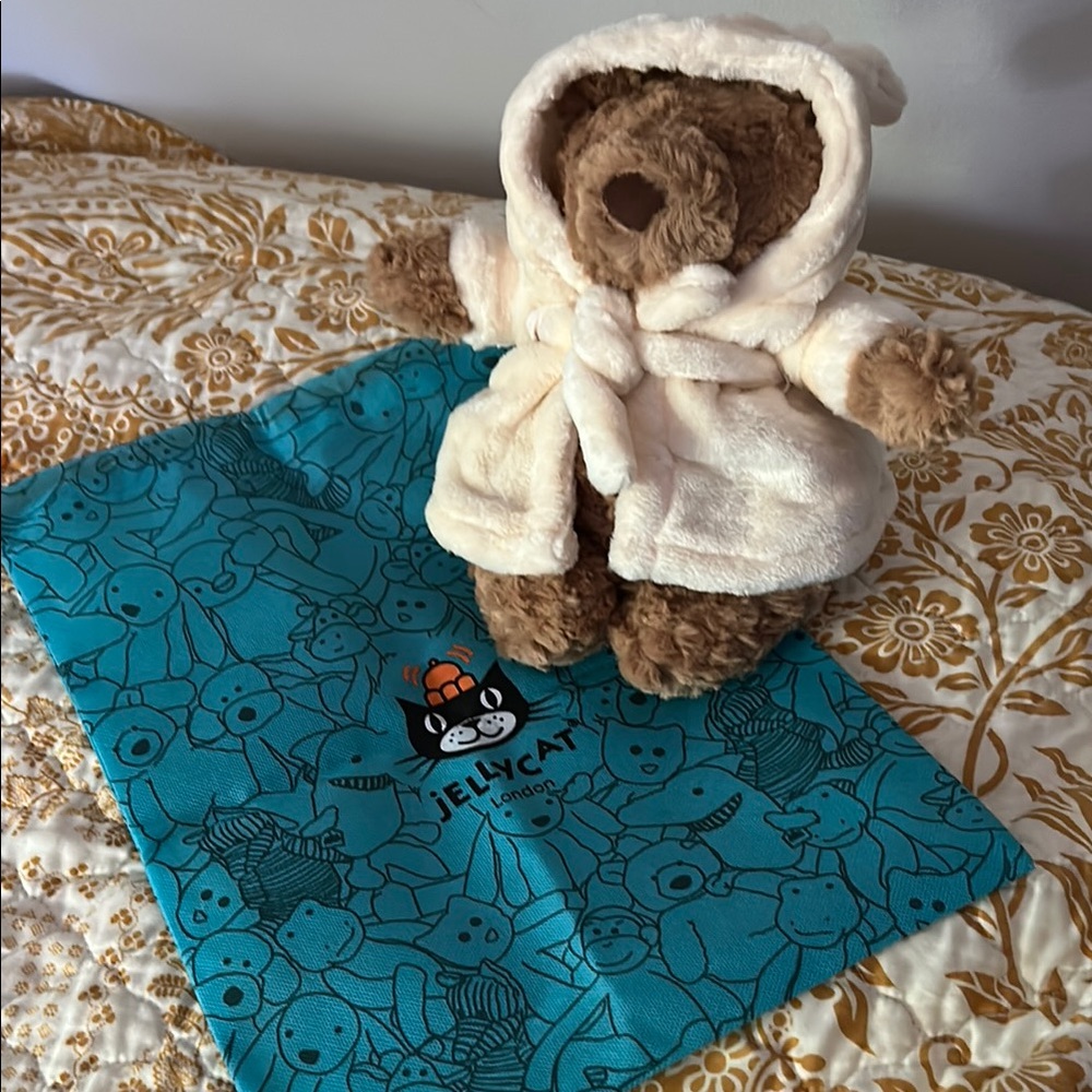 Jellycat Bartholemew Bear with bathrobe